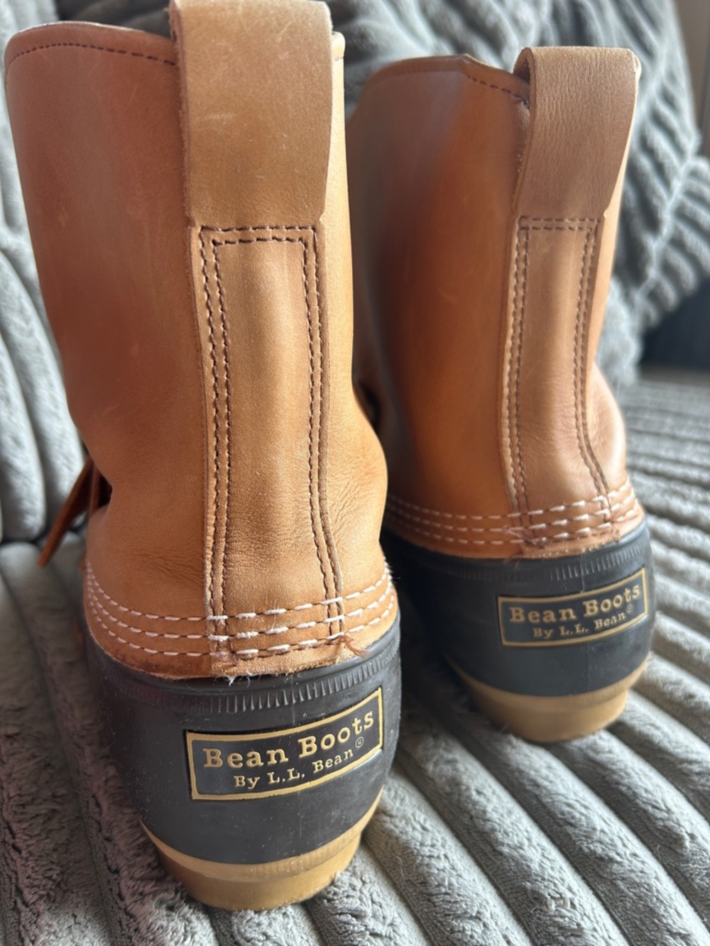 L.L. Bean Boots Duck Boots Waterproof Rubber Bottom Leather Upper Size 10